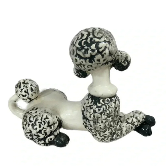 Vintage Mid Century Modern Ceramic French Poodle Hand painted Figurine 11.5x7.5” - Picture 4 of 10